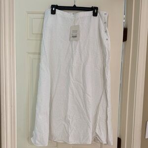 Everlane White A-Line Eyelet Skirt